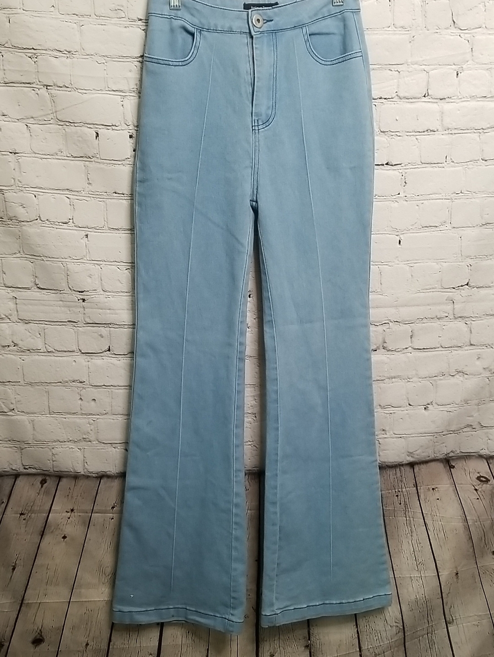 Jealous Tomato Boot Cut Jeans Light Blue Dark Stitching Size Small